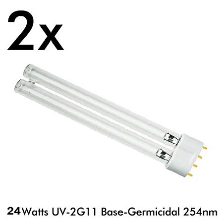 CNZ 24 Watts 2G11 Base UV-C Germicidal Ultraviolet Light Bulb QTY 2