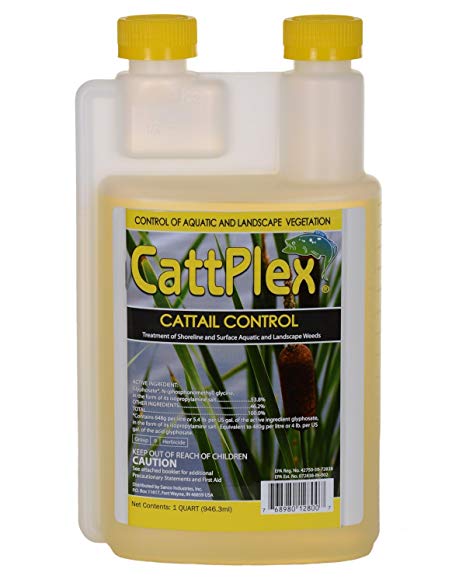 Sanco Industries Catt Plex Herbicide - Aquatic Grade - Works on Cattails, Pond Weeds, Water Lilies, Grass - One Quart 32oz