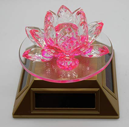 Lotus Crystal Flower - Solar Powered - Pink