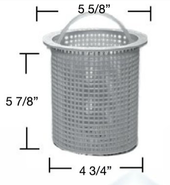 Aladdin B-13 Skimmer Basket with Handle for the No-Niche Skimmer - White in Color