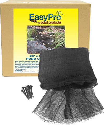 EasyPro NP1515 Premium 3/4-Inch Pond Cover Netting, 15' x 15' with 8 Stakes