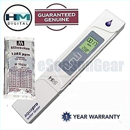HM Digital AP-1 + 1382 ppm Solution, AquaPro TDS/ºC/ºF Meter/Tester/Thermometer