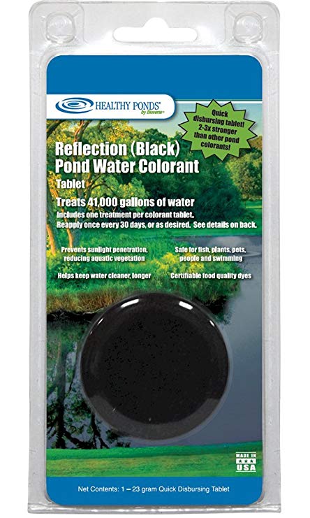 Healthy Ponds 52020 Pond Water Colorant/Spray Pattern Indicator Tablet, Reflection (Black); Treats 41,000 Gallons of Water or 10 Gallons SPI Solution