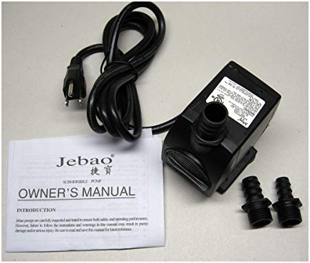 Bamboo Accents Jebao 317GPH 120V Submersible Stream/Pond/Fountain Water Pump, WP1200